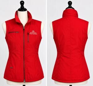 Cutter & Buck WeatherTec Women’s M Red Golf Vest Barton Creek WGA Tee Party
